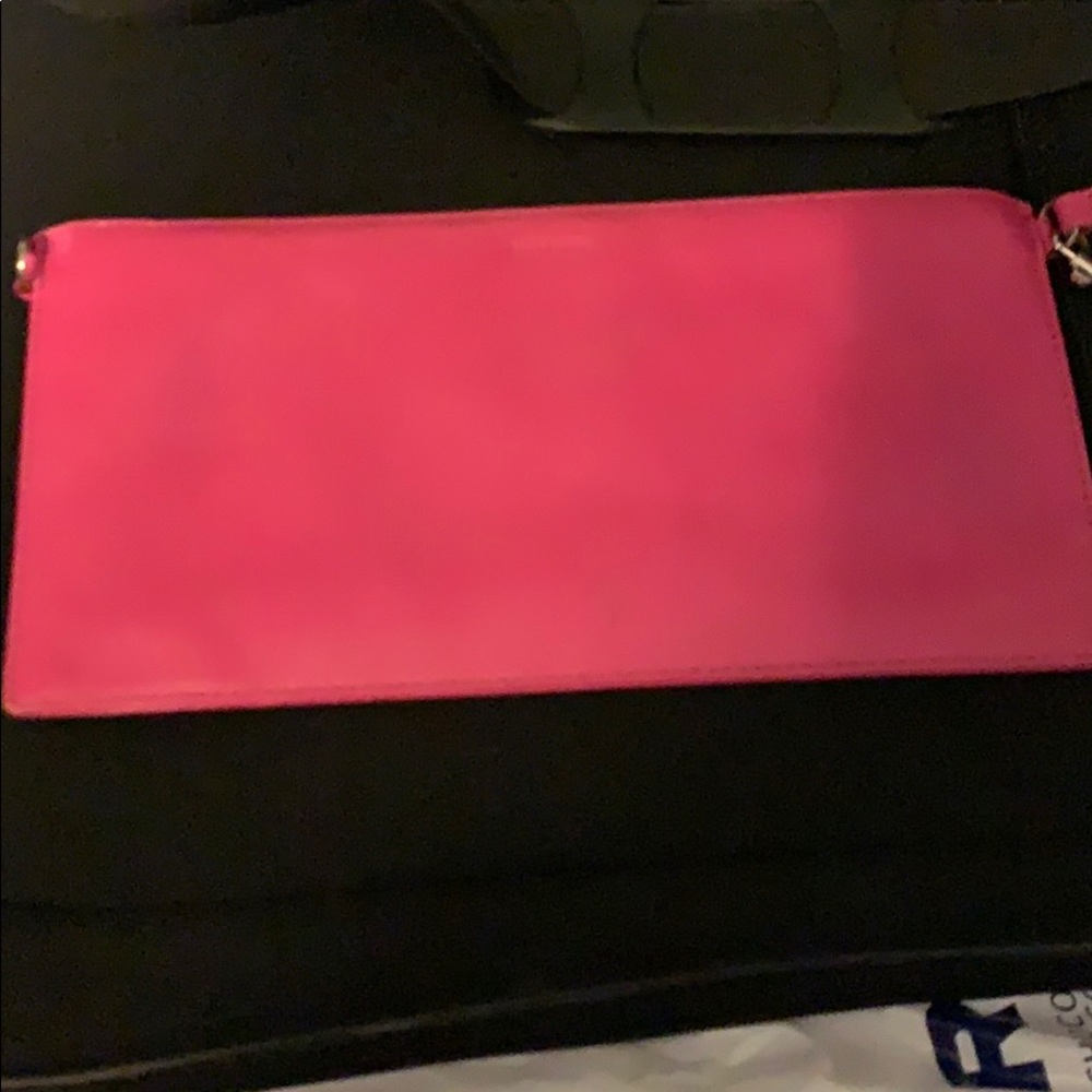 Bebe pink wristlet handbag